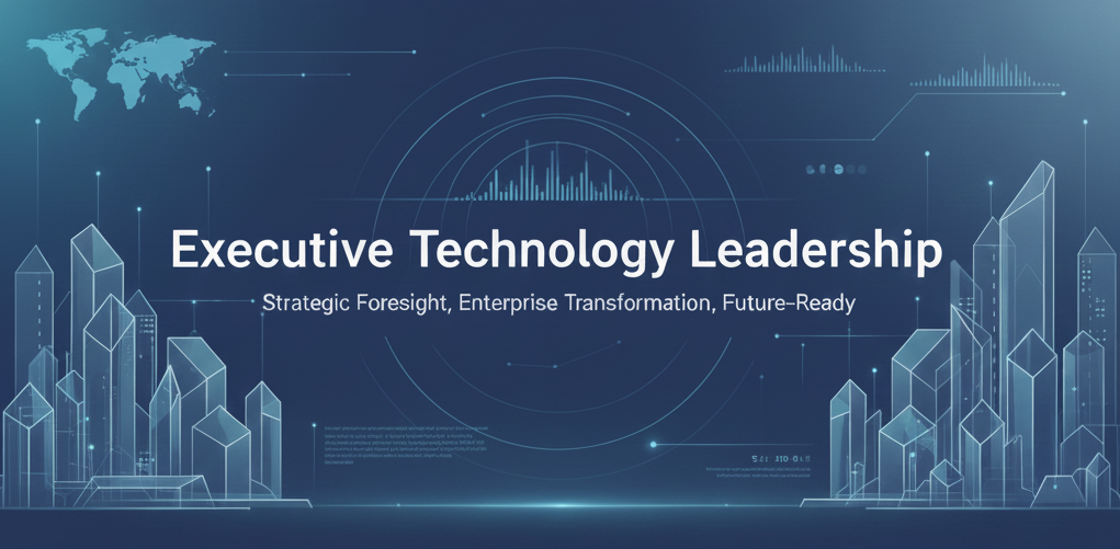 Executive Technology Leadership banner showing strategy and clarity in tech leadership